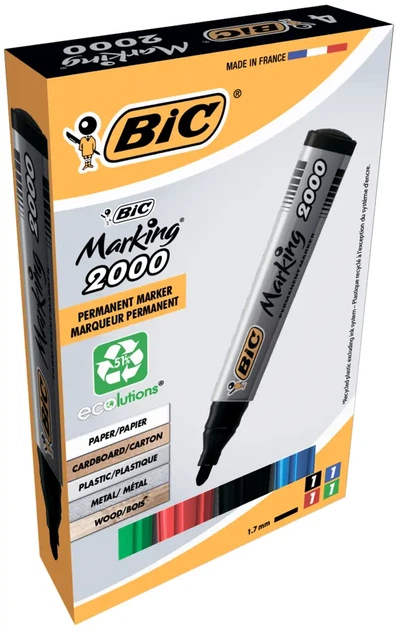 Набір маркерів перманентних BIC 2000 4 кольори (bc8209112) - изображение 2