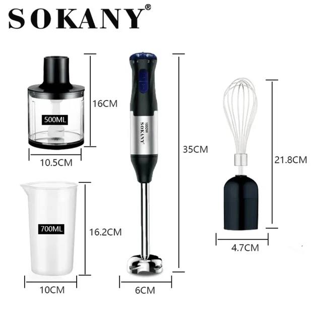 Блендер измельчитель погружной Sokany CK-1711-4, 1000Вт (5 скоростей) (12) - изображение 2