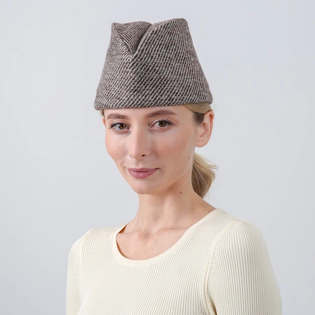 Пілотка жіноча LuckyLOOK Вікторія 57-58 Коричневий (932-524) - Фото 3 Пілотка жіноча LuckyLOOK Вікторія 57-58 Коричневий (932-524) - изображение 3