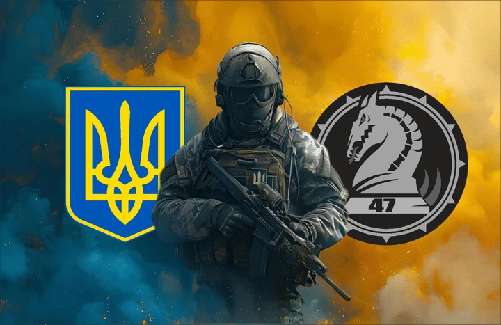 Прапор 47 ОМБр дим 80*120 см, прапорна сітка, преміум друк - Фото 1 Прапор 47 ОМБр дим 80*120 см, прапорна сітка, преміум друк - изображение 1