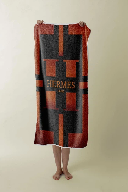 Рушник з принтом Ермес літера, "Hermès" - 70*140 см - Фото 1 Рушник з принтом Ермес літера, "Hermès" - 70*140 см - изображение 1