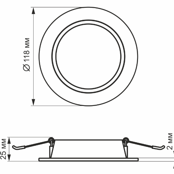LED Панель врізна кругла 6W 5000К VL-DLBR-065 Videx - изображение 3