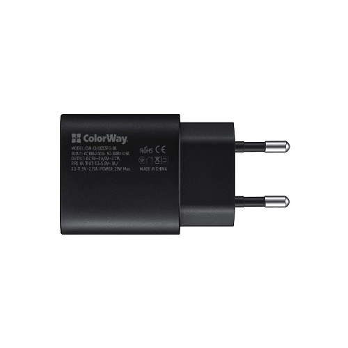 Зарядний пристрій мережевий Type-C 25W чорний ColorWay CW-CHS033PD-BK - изображение 2