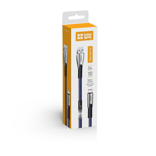 Кабель USB Lightning ColorWay CW-CBUL010-BL 2,4A 1м синій - изображение 4