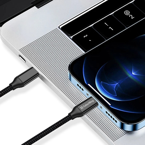 Кабель USB PD Type-C/Type-C ColorWay CW-CBPDCC062-BK Gen2 5,0А 100W 1м чорний - Фото 6 Кабель USB PD Type-C/Type-C ColorWay CW-CBPDCC062-BK Gen2 5,0А 100W 1м чорний - зображення 6