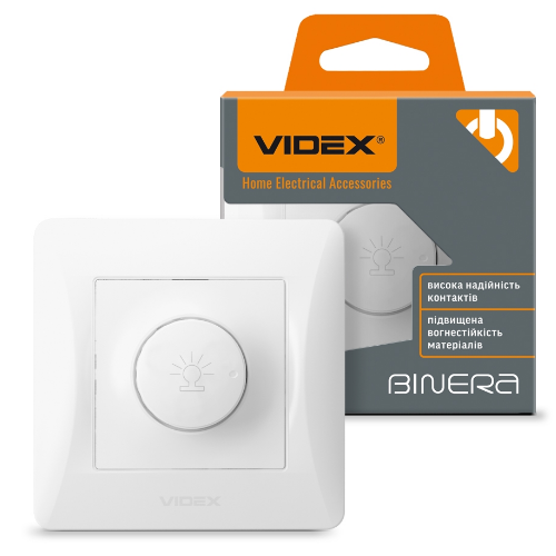 BINERA білий Вимикач диммерний 600W Videx - изображение 2