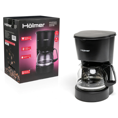 Кавоварка електрична крапельна 600W 600мл чорний HCD-012 Holmer - изображение 4