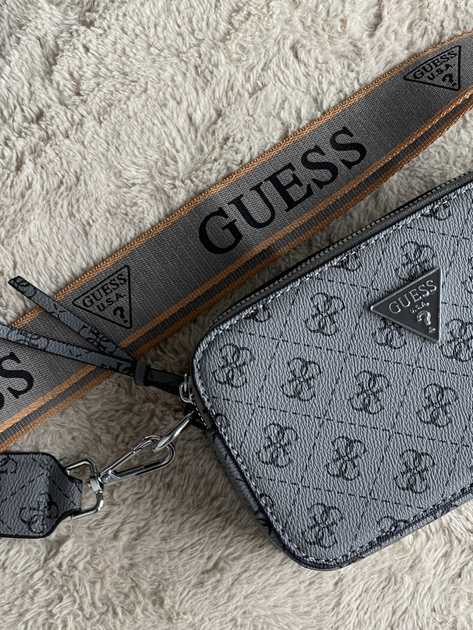 Жіноча сумка Guess еко-шкіра 2 відділення ремінь 130 см сіра 21×13×8,5 см (LUX1102) - Фото 2 Жіноча сумка Guess еко-шкіра 2 відділення ремінь 130 см сіра 21×13×8,5 см (LUX1102) - зображення 2