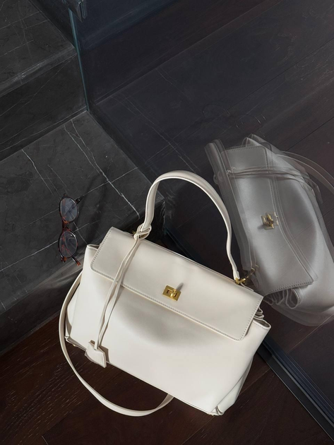 Сумка Balenciaga Rodeo Premium шкіра 35×26×9 см 2 відділення біла 35×26×9 см (LUX1083) - изображение 2