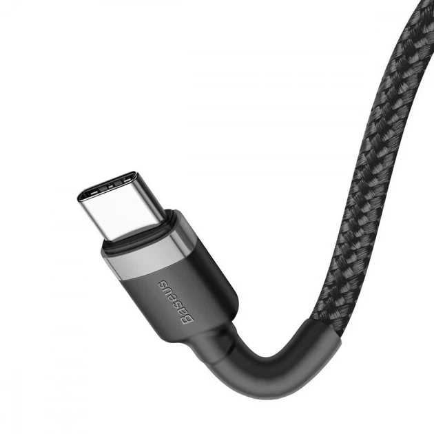 Кабель Baseus Cafule Type-C to Type-C PD2.0 100Вт 5A 20В 2 м Black/Grey (CATKLF-ALG1) - Фото 3 Кабель Baseus Cafule Type-C to Type-C PD2.0 100Вт 5A 20В 2 м Black/Grey (CATKLF-ALG1) - зображення 3