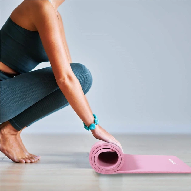 Килимок для вправ Springos Товстий Рожевий YG0040 (5907719408477) - зображення 17