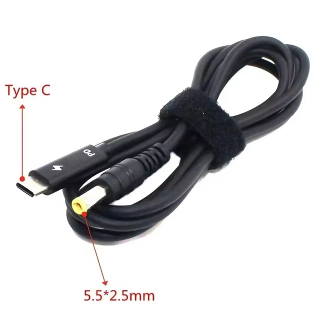 Кабель Type-C to DC підтримка швидкого заряджання PD65W 5.5х2.1 mm (+ 10 перехідників) довжина 1.8m Black - зображення 3