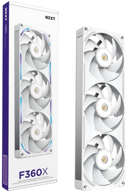 Вентилятор NZXT F360X Performance Fan 360 мм White (5056547206684) - зображення 2