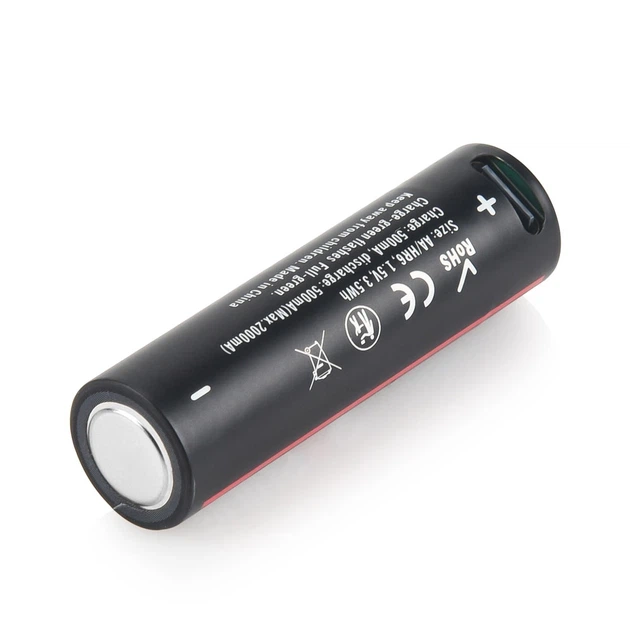 Аккумулятор AA Soshine 1.5V 2330 mAh 3500 mWh с Type-C зарядкой / Батарейка аккумуляторная - Фото 3 Аккумулятор AA Soshine 1.5V 2330 mAh 3500 mWh с Type-C зарядкой / Батарейка аккумуляторная - изображение 3