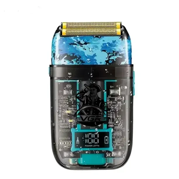 Электробритва VGR Professional Foil Shaver V-352 7500 об/мин Li-Ion 1200 мАч USB Type-C прозрачный синий - изображение 2