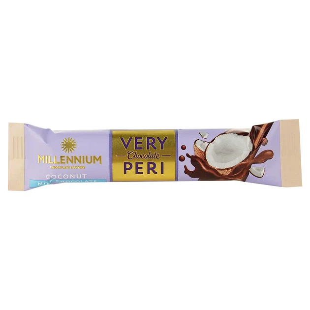 Упаковка шоколаду Millennium Very Peri молочний з начин та кокосом 34 г * 12 шт - Фото 1 Упаковка шоколаду Millennium Very Peri молочний з начин та кокосом 34 г * 12 шт - изображение 1