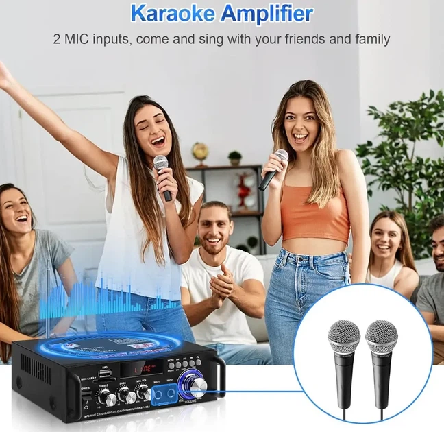 Усилитель звука UKC AMP-298 2 канала по 300 Вт с поддержкой Bluetooth и USB 10374 - Фото 8 Усилитель звука UKC AMP-298 2 канала по 300 Вт с поддержкой Bluetooth и USB 10374 - изображение 8