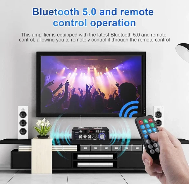 Усилитель звука UKC AMP-298 2 канала по 300 Вт с поддержкой Bluetooth и USB 10374 - Фото 9 Усилитель звука UKC AMP-298 2 канала по 300 Вт с поддержкой Bluetooth и USB 10374 - изображение 9