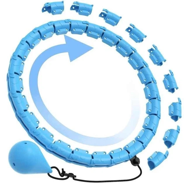 Обруч масажний Smal box для талії Hula Hoop хулу-хуп для фітнесу та схуднення Синій 0250 - Фото 5 Обруч масажний Smal box для талії Hula Hoop хулу-хуп для фітнесу та схуднення Синій 0250 - зображення 5