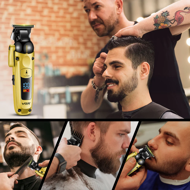 Триммер аккумуляторный для стрижки волос VGR V-274 YELLOW - изображение 4
