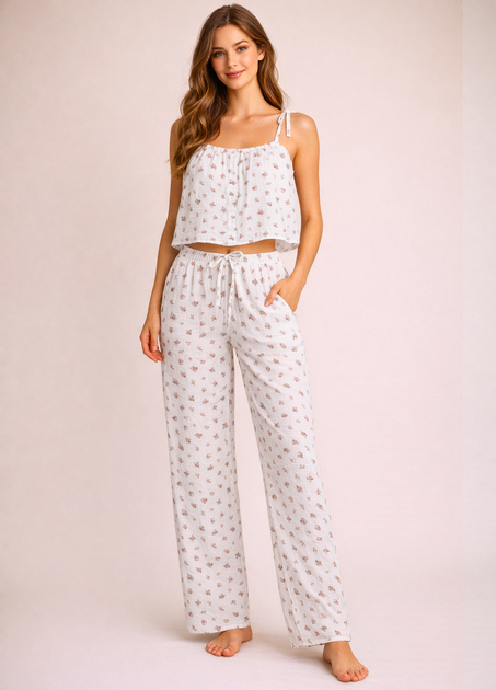 Жіноча мулінова піжама Primark Printed Boyfriend Pyjamas L для дому та сну Білий (9064) - Фото 1 Жіноча мулінова піжама Primark Printed Boyfriend Pyjamas L для дому та сну Білий (9064) - зображення 1