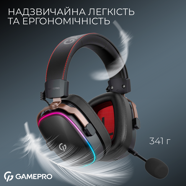 Навушники GamePro Asgard Valkyria RGB Wireless Tri-Mod (HSW249B) - зображення 13