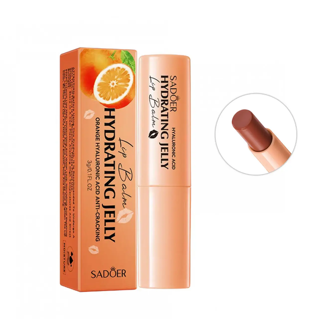 Бальзам для губ против сухости и трещин Sadoer Hydrating Jelly Orange Hyaluronic Acid Anti Cracking Lip Balm. 3 ч (6976623801444) - Фото 1 Бальзам для губ против сухости и трещин Sadoer Hydrating Jelly Orange Hyaluronic Acid Anti Cracking Lip Balm. 3 ч (6976623801444) - изображение 1