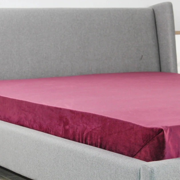 Простирадло-чохол на гумці полуторна ТЕП Velour 2-04756_35033 160х200 см бордова - зображення 3