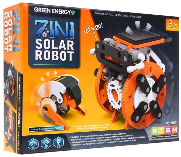 Набір сонячних роботів 7 в 1 для складання з інтерактивними функціями для дітей 8+ (ZKP.9501) (5903864954401) - зображення 1