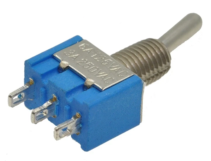 Кнопка перемикач Daier MTS-102 для інструментів (ON-ON, 3 pin, 6A, 250VAC). Артикул: кн1396 - зображення 2