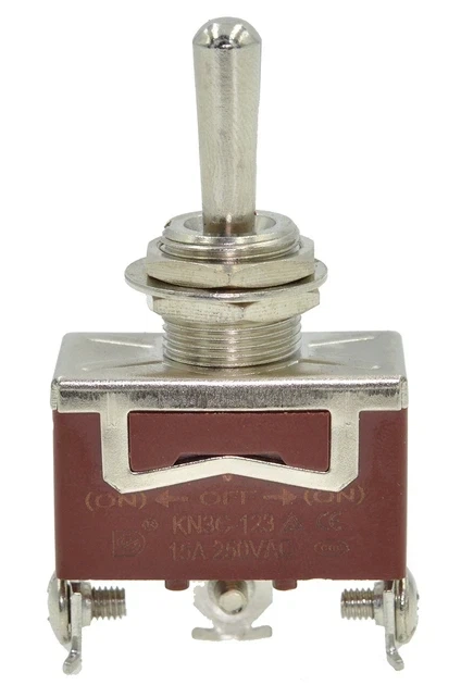 Кнопка перемикач Daier KN(3)C-123 для інструментів (ON-OFF-ON, 3 pin, 15A, 250VAC). Артикул: кн1392 - зображення 2