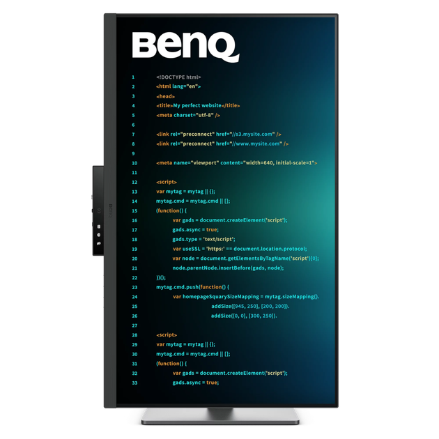 31.5" 16:9 IPS РК монітор, 3840х2160, 60 Гц, 5 мс (GtG), 98% P3, HDR, KVM свіч, 2xHDMI 2.0/1xDP 1.4/ RD320U Metallic Grey BENQ (9H.LMSLA.TBE) - изображение 2