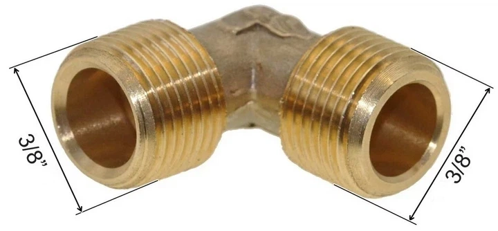Уголок компрессора резьба 3/8"×3/8", качество (комп566) - изображение 3