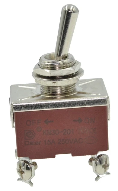 Кнопка перемикач Daier KN(3)C-201 для інструментів (ON-ON, 4 pin, 15A, 250VAC). Артикул: кн1395 - Фото 2 Кнопка перемикач Daier KN(3)C-201 для інструментів (ON-ON, 4 pin, 15A, 250VAC). Артикул: кн1395 - зображення 2