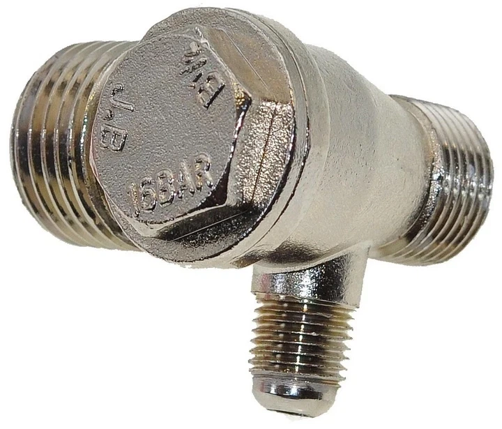 JB. Обратный клапан компрессора, резьба 1/2×3/8×М10, хром, качество (комп211) - Фото 1 JB. Обратный клапан компрессора, резьба 1/2×3/8×М10, хром, качество (комп211) - изображение 1