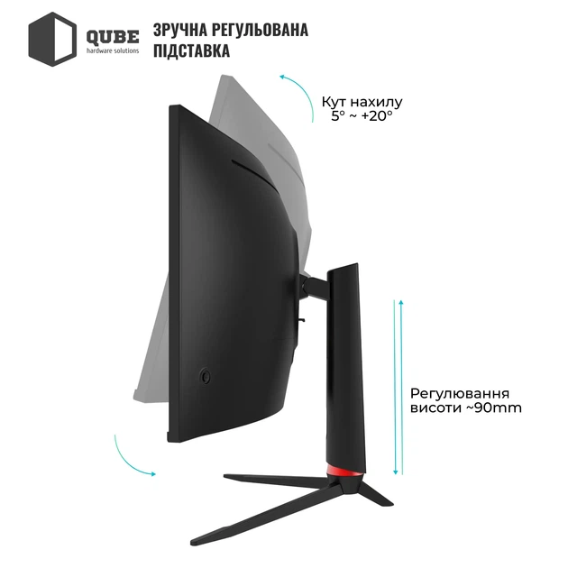 Монітор 34" Qube Overlord C34UQ180H - Фото 10 Монітор 34" Qube Overlord C34UQ180H - зображення 10