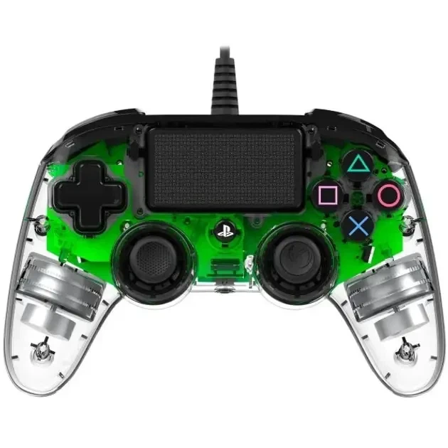 Провідний контролер Nacon Compact для PS4, прозоро-зелений геймпад з LED підсвіткою, вібрацією, джойстик - Уцінка - зображення 2