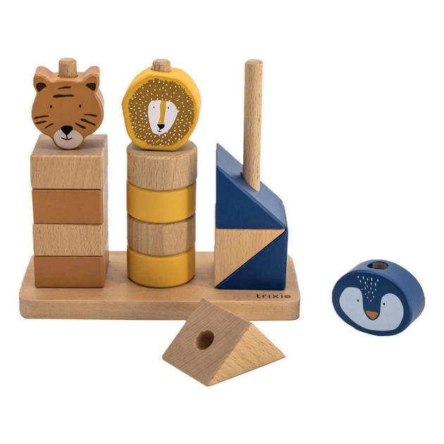 Wieża do układania Trixie Drewniane klocki do układania „Dzikie zwierzęta”, 16 szt (36-273)(5400858362735) - obraz 2