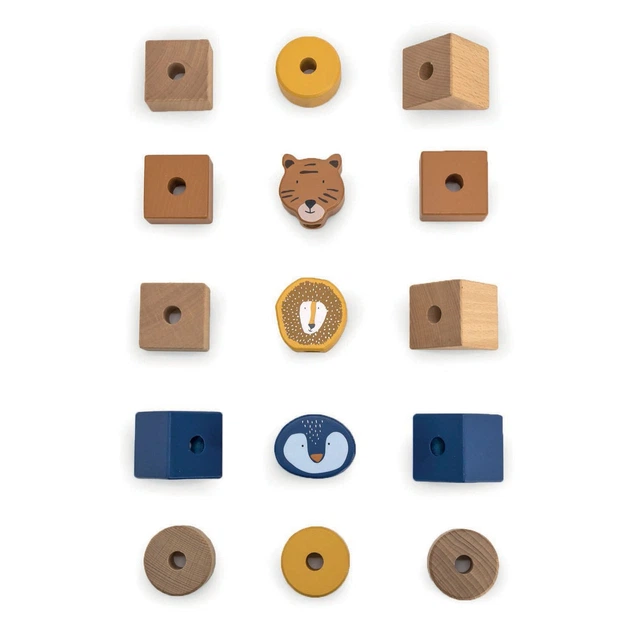 Wieża do układania Trixie Drewniane klocki do układania „Dzikie zwierzęta”, 16 szt (36-273)(5400858362735) - obraz 3