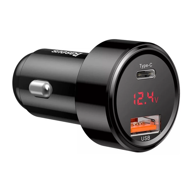 Автомобільний зарядний пристрій Baseus Magic Series Digital Display PD 3.0 QC 4.0+ 45W USB + Type-C (black) - Фото 3 Автомобільний зарядний пристрій Baseus Magic Series Digital Display PD 3.0 QC 4.0+ 45W USB + Type-C (black) - зображення 3