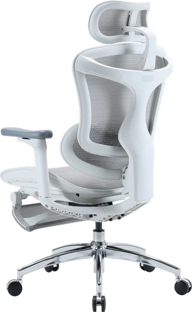 Крісло офісне з підставкою для ніг Sihoo DORO C300L Mesh White with footrest - зображення 7
