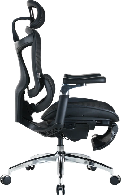 Крісло офісне з підставкою для ніг Sihoo DORO C300 Pro Mesh Black with footrest - зображення 5