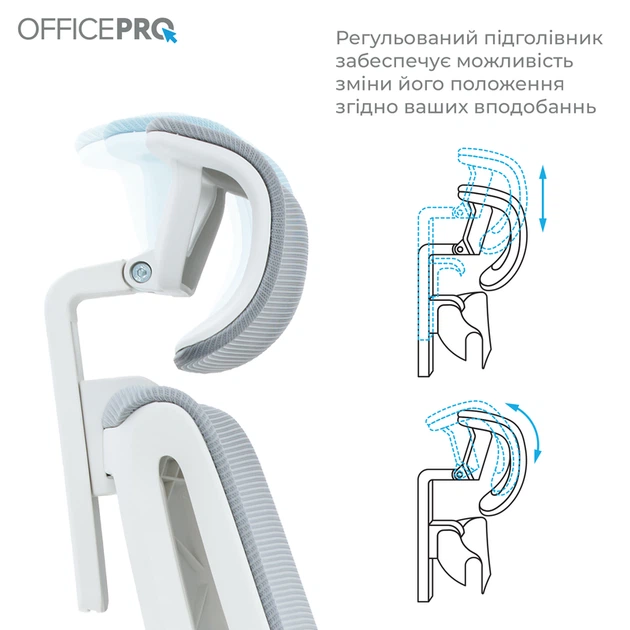 Крісло офісне OfficePro Harmony OC310-W-LG-LG - зображення 10