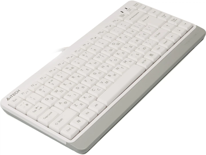 Клавіатура дротова A4Tech FK11 компактна мембранна 86 клавіш ENG/UKR 1.5 м White (FK11 USB White) - зображення 2