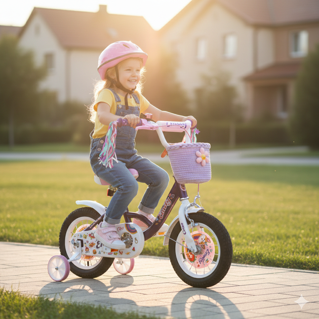 Детский велосипед Corso Emily ML-62588, 12", двухколёсный, с корзиной и дополнительными колёсами, собран на 75% - изображение 9