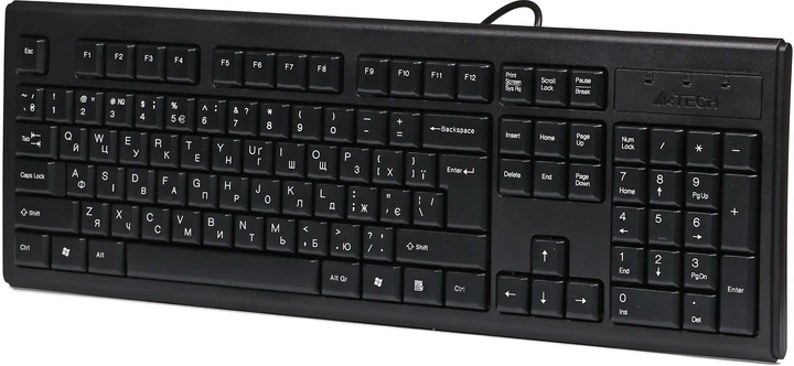 Клавиатура проводная A4Tech KR83 PS/2 полноразмерная мембранная 104 клавиши ENG/UKR/RU 1.5 м Черный (KR-83 PS/2 Black) - Фото 4 Клавиатура проводная A4Tech KR83 PS/2 полноразмерная мембранная 104 клавиши ENG/UKR/RU 1.5 м Черный (KR-83 PS/2 Black) - изображение 4