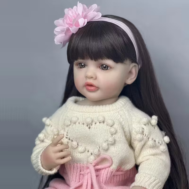 Реалістична Кукла Реборн 55 см повністю силіконова Doll Reborn Baby К0100215 - зображення 3