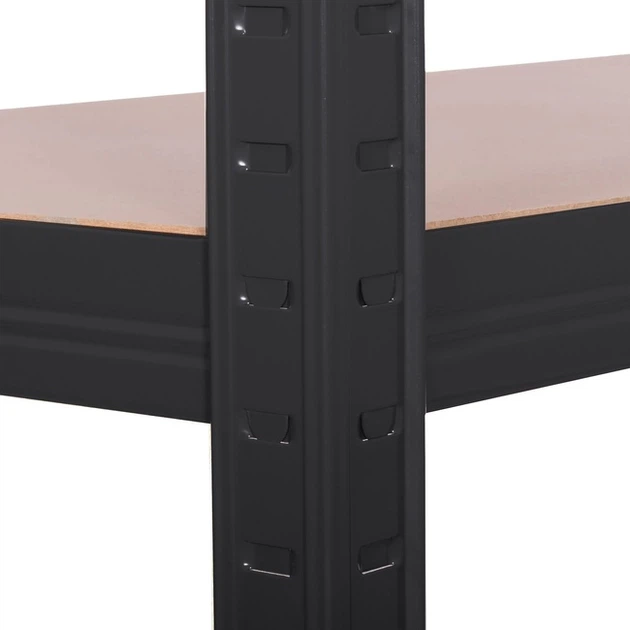 Стелаж металевий Springos HA5261 з 5 полицями до гаража підвалу Чорний 150 x 75 x 30 см (5907719476308) - зображення 6