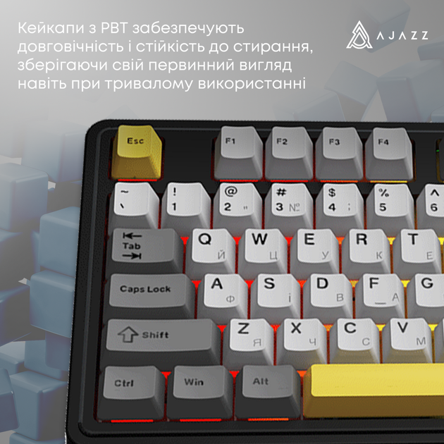 Клавиатура AJAZZ AK980 V2 Gift Switch V2 Black/Grey/Yellow (AK980-V2-G-BGY) - изображение 13