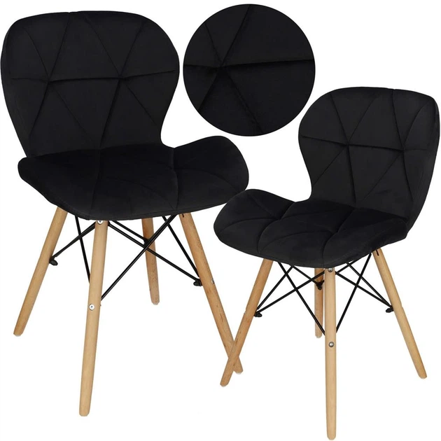 Krzesło Torino do kuchni i salonu Springos Czarny welur DC0029 (5907719470115) - obraz 3